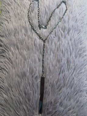 Express Silver-Tone Y Bar Necklace